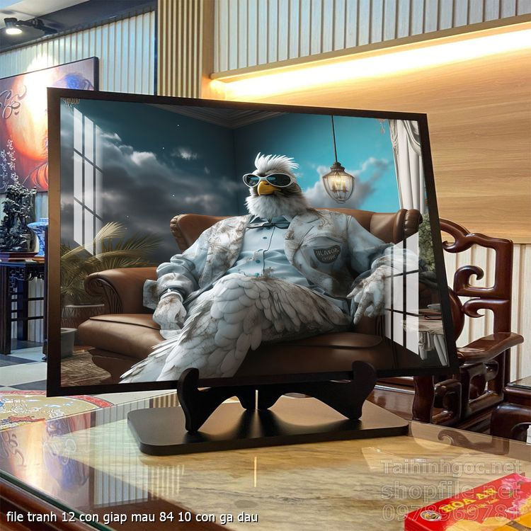 file tranh 12 con giap mau 84 10 con ga dau