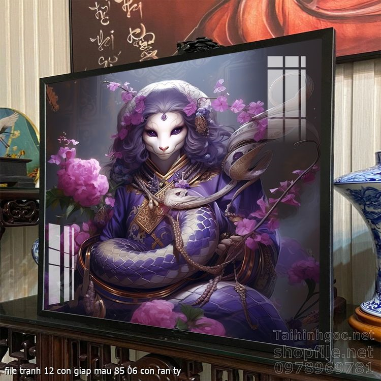 file tranh 12 con giap mau 85 06 con ran ty