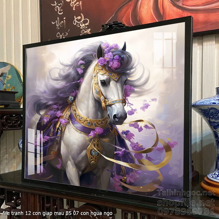 file tranh 12 con giap mau 85 07 con ngua ngo