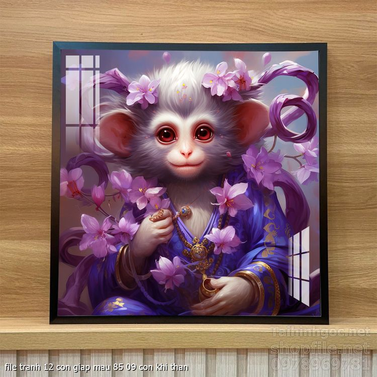 file tranh 12 con giap mau 85 09 con khi than