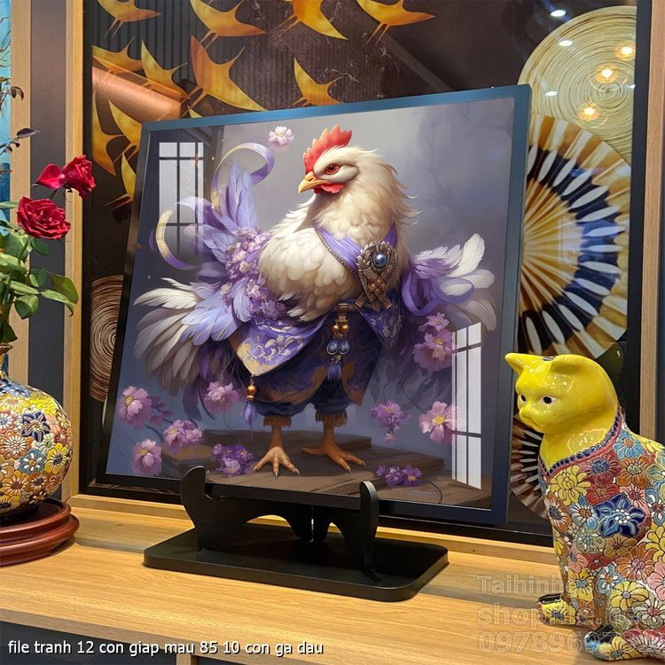 file tranh 12 con giap mau 85 10 con ga dau