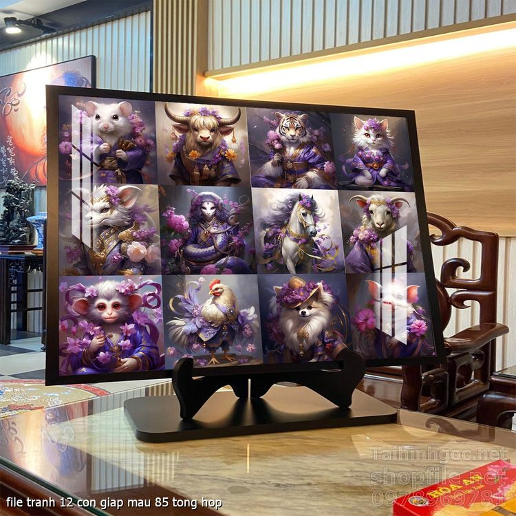 file tranh 12 con giap mau 85 tong hop