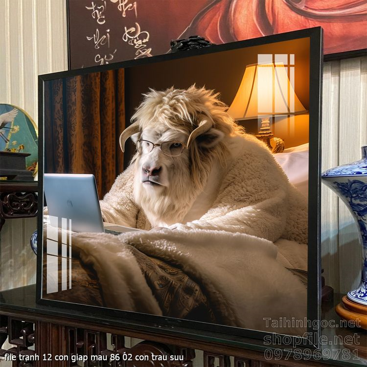 file tranh 12 con giap mau 86 02 con trau suu