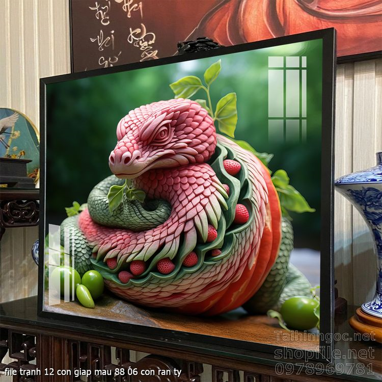 file tranh 12 con giap mau 88 06 con ran ty