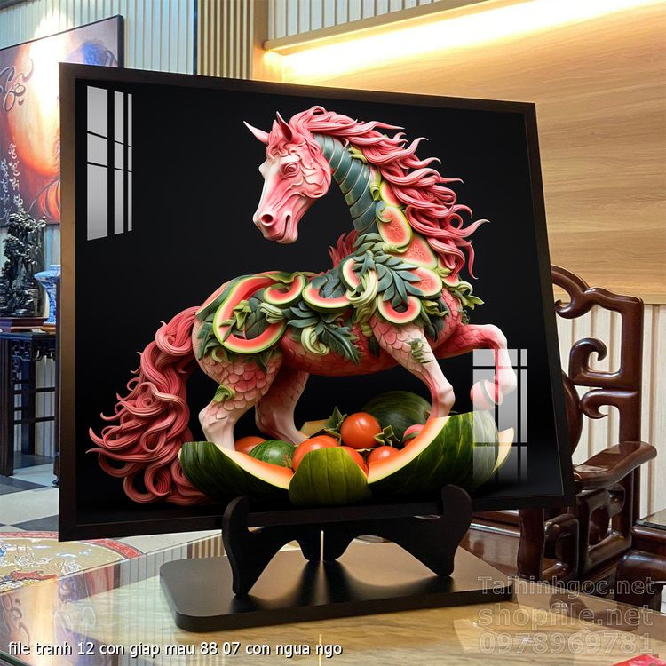 file tranh 12 con giap mau 88 07 con ngua ngo