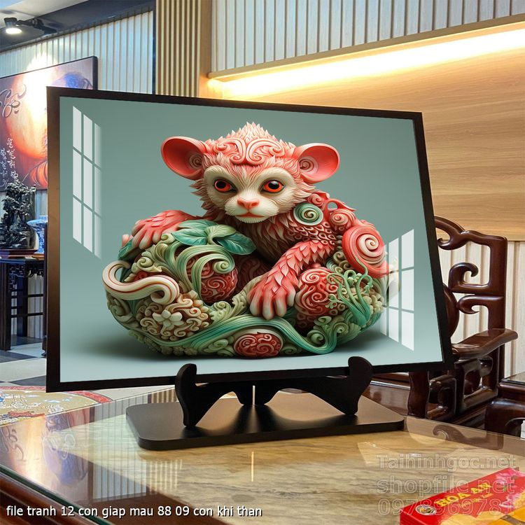file tranh 12 con giap mau 88 09 con khi than