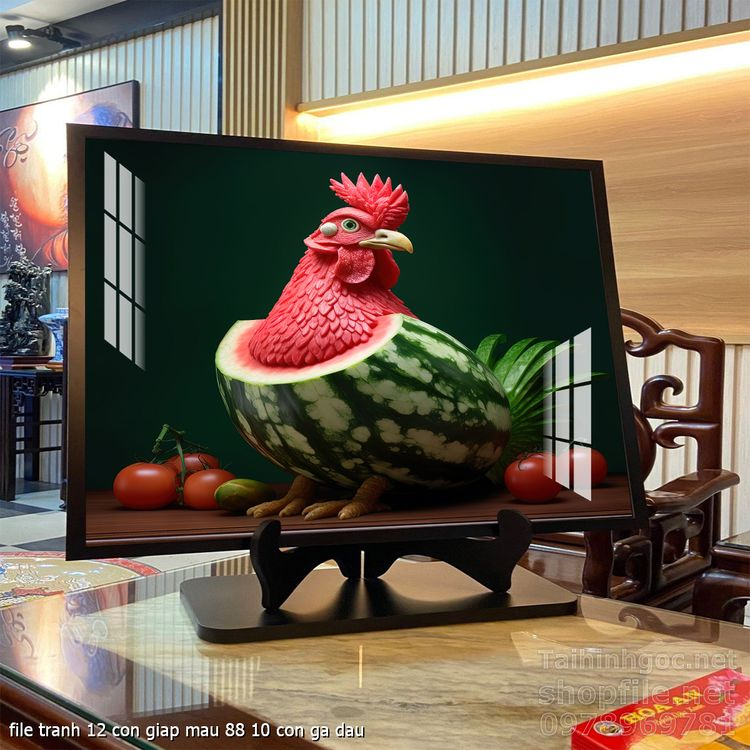 file tranh 12 con giap mau 88 10 con ga dau