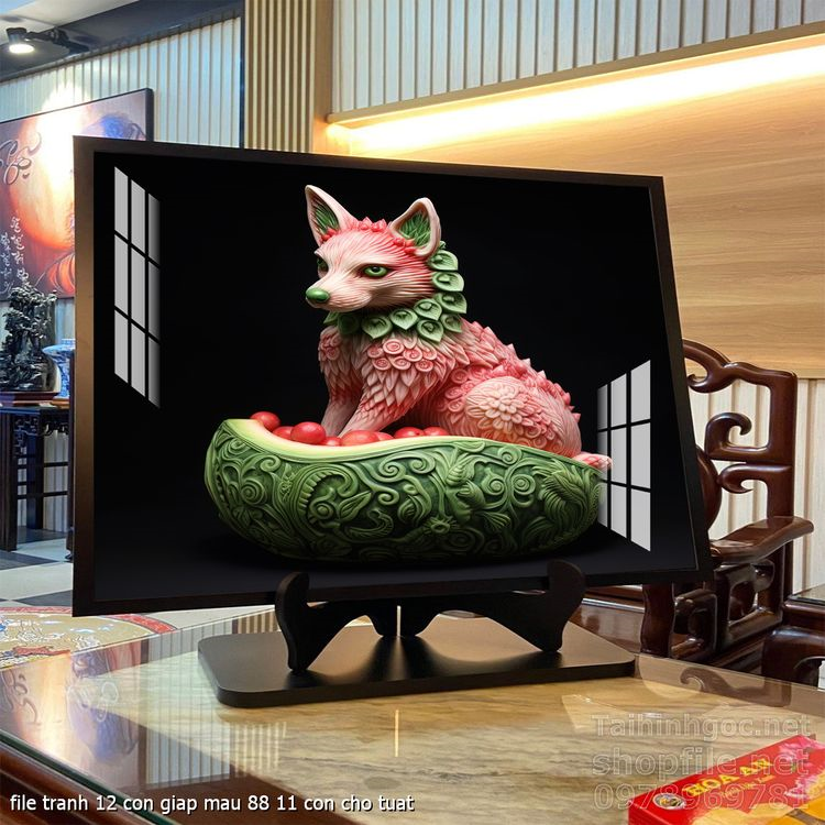 file tranh 12 con giap mau 88 11 con cho tuat