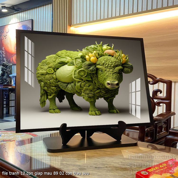 file tranh 12 con giap mau 89 02 con trau suu