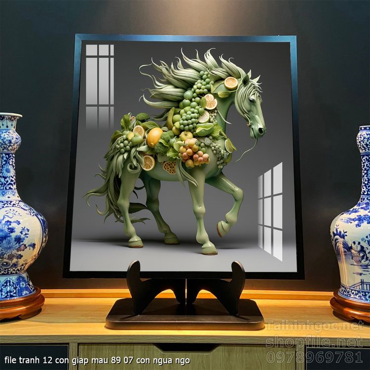 file tranh 12 con giap mau 89 07 con ngua ngo