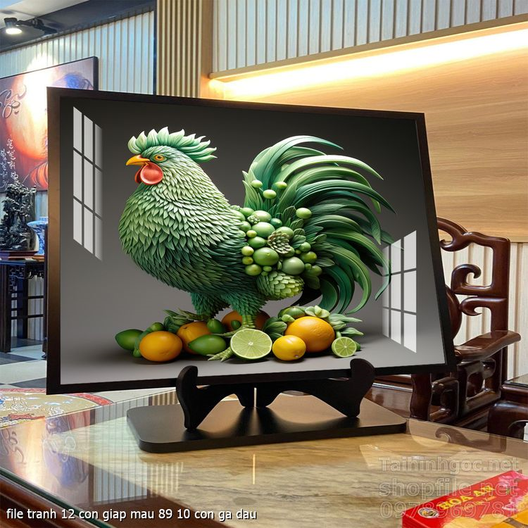 file tranh 12 con giap mau 89 10 con ga dau