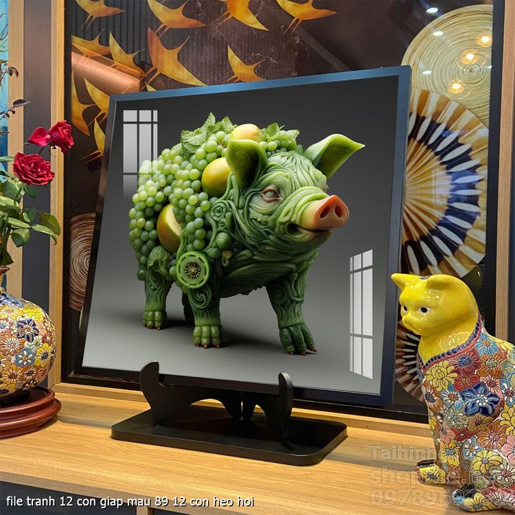 file tranh 12 con giap mau 89 12 con heo hoi