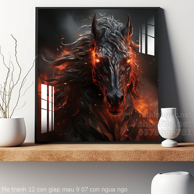 file tranh 12 con giap mau 9 07 con ngua ngo