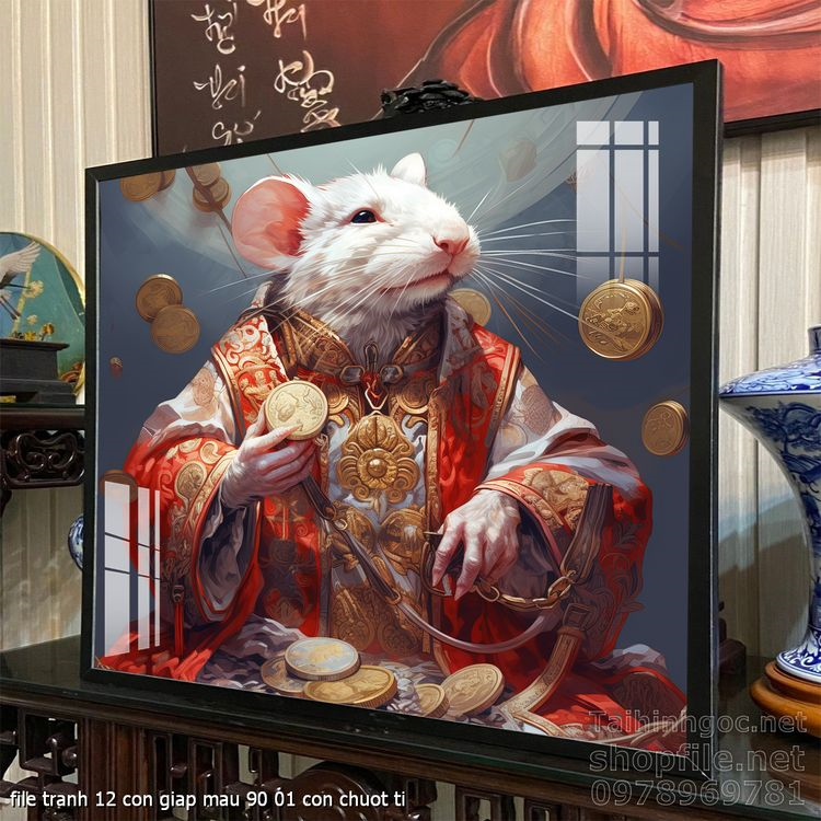 file tranh 12 con giap mau 90 01 con chuot ty