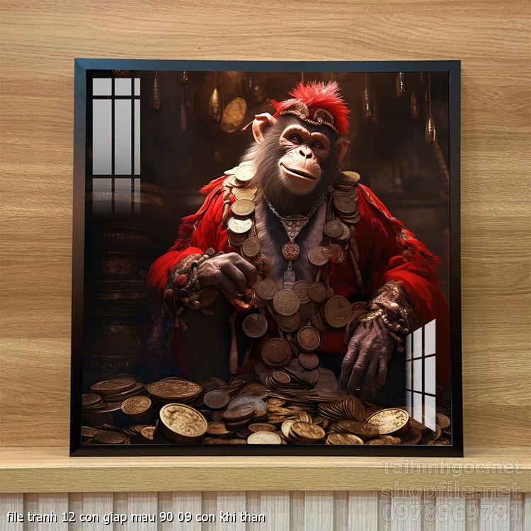 file tranh 12 con giap mau 90 09 con khi than