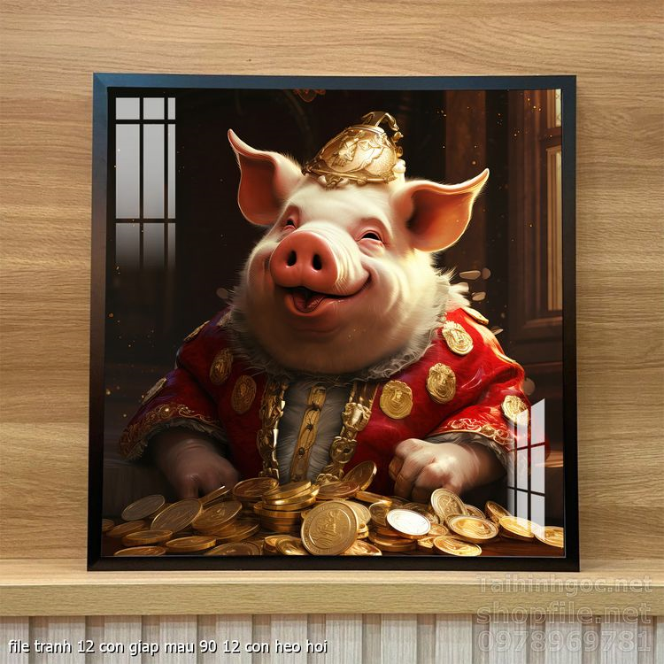 file tranh 12 con giap mau 90 12 con heo hoi