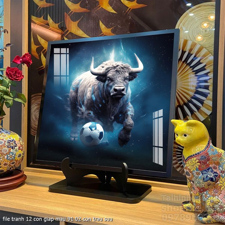 file tranh 12 con giap mau 91 02 con trau suu