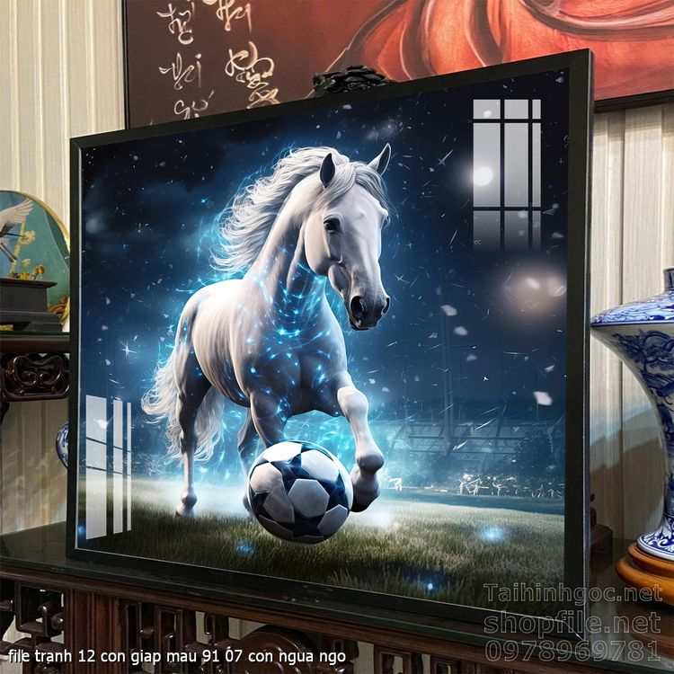 file tranh 12 con giap mau 91 07 con ngua ngo