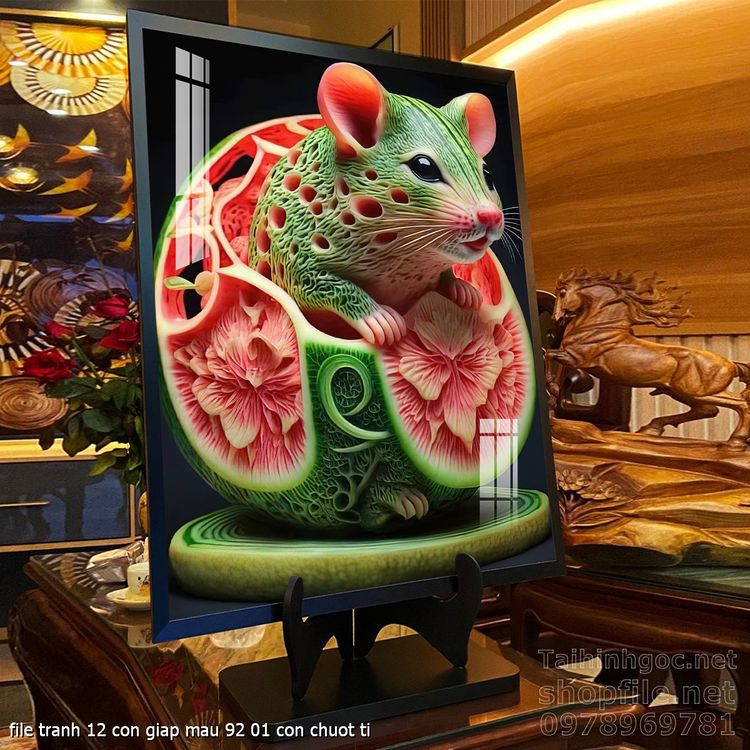 file tranh 12 con giap mau 92 01 con chuot ty