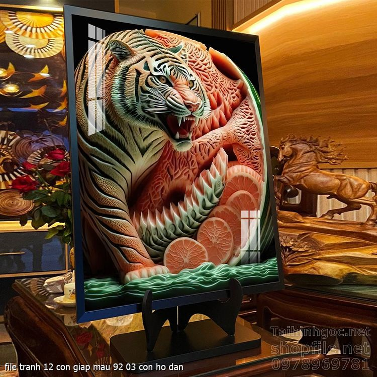 file tranh 12 con giap mau 92 03 con ho dan