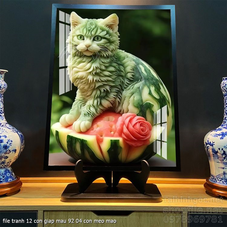 file tranh 12 con giap mau 92 04 con meo mao