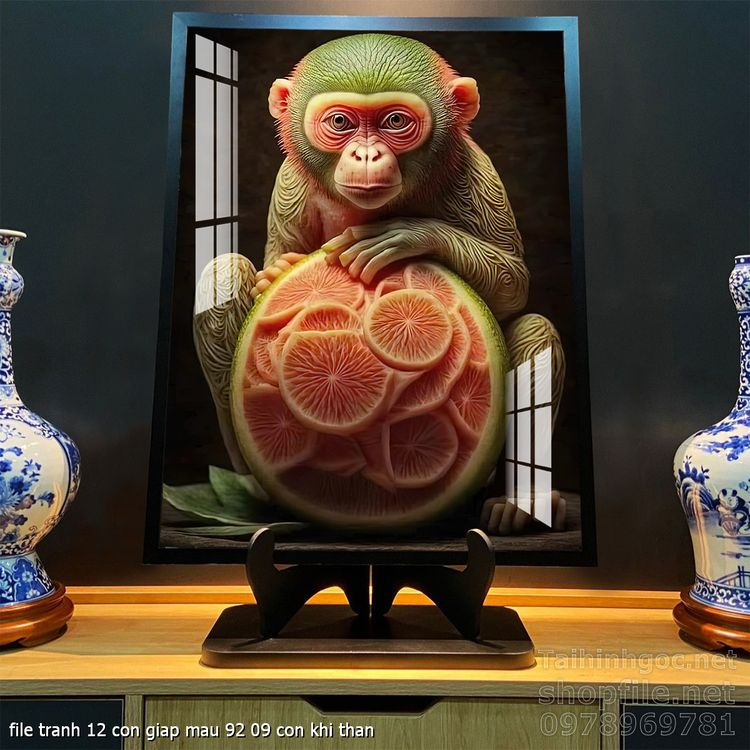 file tranh 12 con giap mau 92 09 con khi than