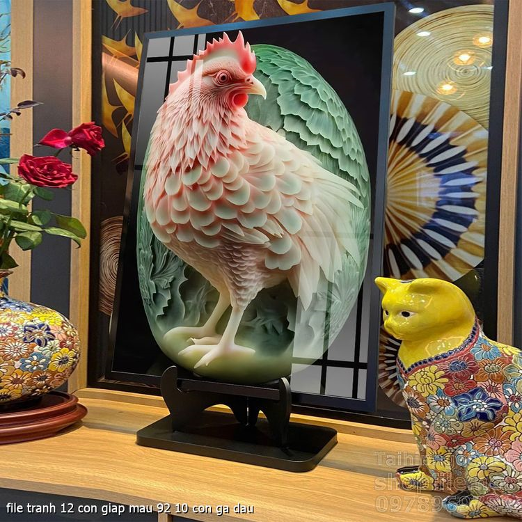 file tranh 12 con giap mau 92 10 con ga dau