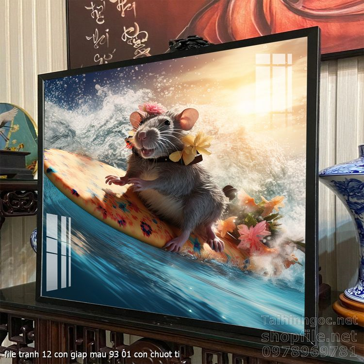 file tranh 12 con giap mau 93 01 con chuot ty