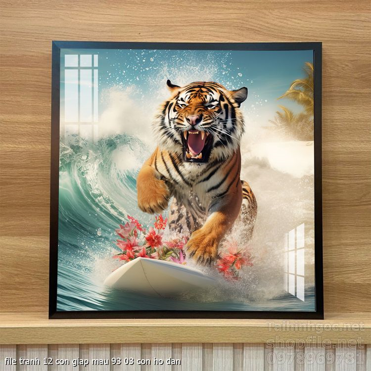 file tranh 12 con giap mau 93 03 con ho dan