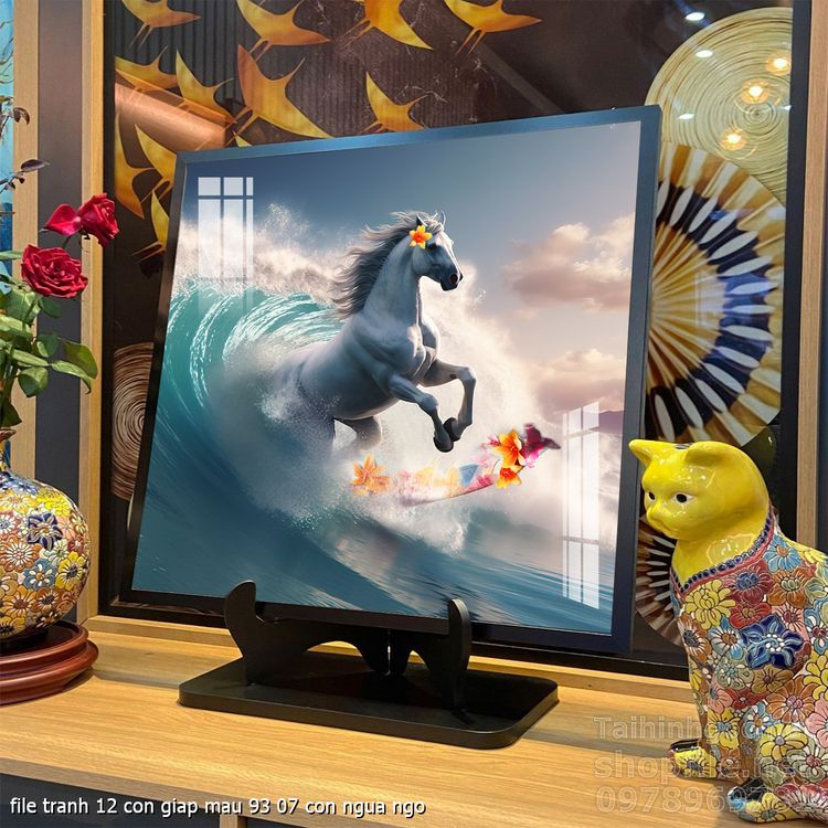 file tranh 12 con giap mau 93 07 con ngua ngo