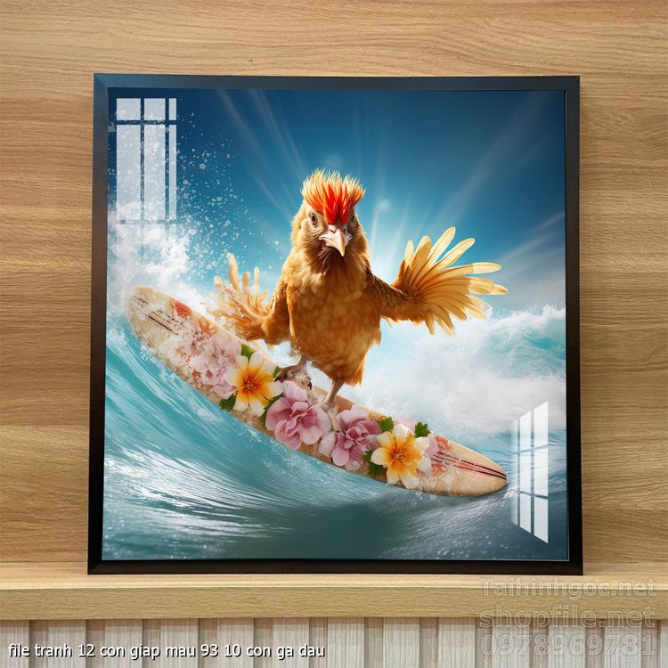 file tranh 12 con giap mau 93 10 con ga dau