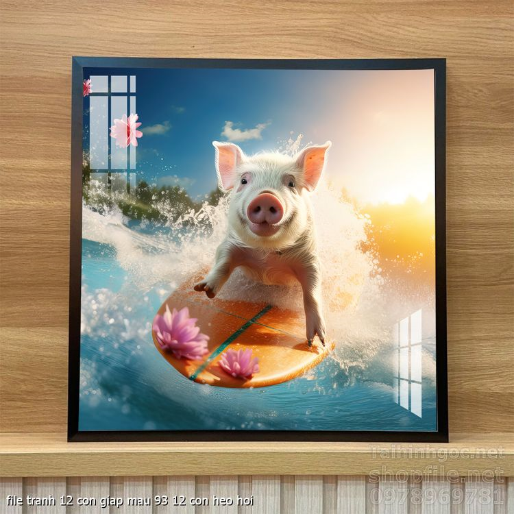file tranh 12 con giap mau 93 12 con heo hoi