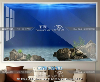 file tranh 3d day bien trang tri be ca decal dan kinh 6d 114