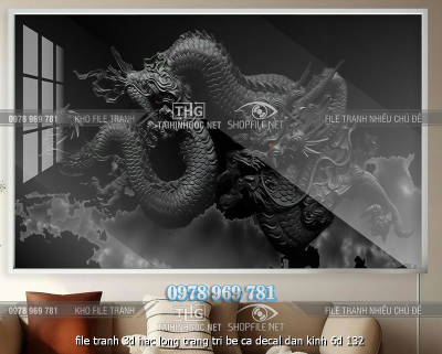 file tranh 3d hac long trang tri be ca decal dan kinh 6d 132