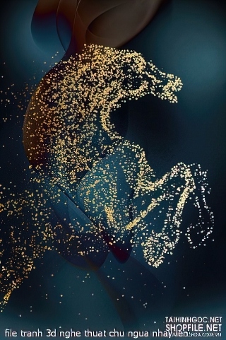 file tranh 3d nghe thuat chu ngua nhay len