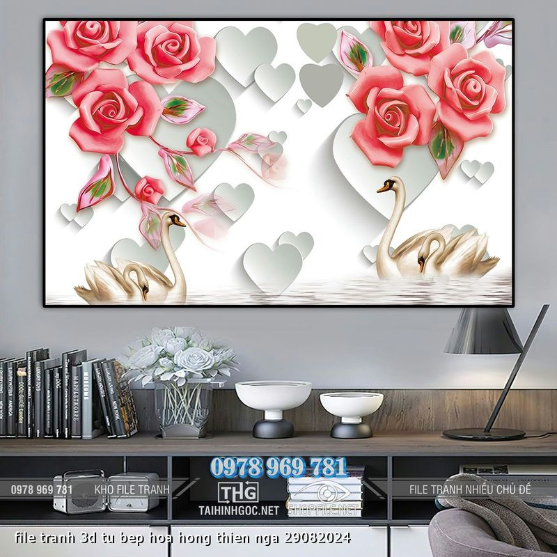 file tranh 3d tu bep hoa hong thien nga 29082024