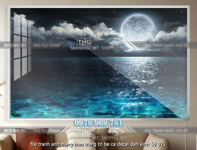 file tranh anh trang bien trang tri be ca decal dan kinh 5d 071