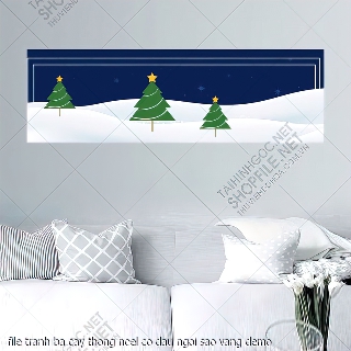 tranh cong giao file tranh ba cay thong noel co dau ngoi sao vang