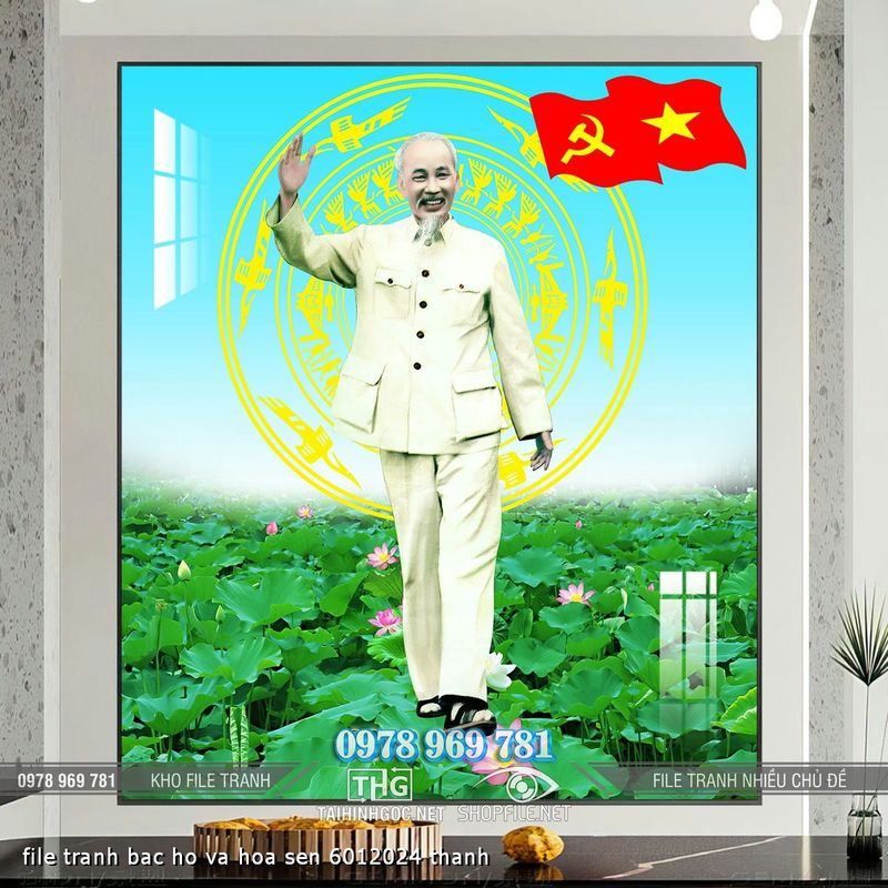 file tranh bac ho va hoa sen 6012024 thanh file tranh bac ho va hoa sen 6012024 thanh