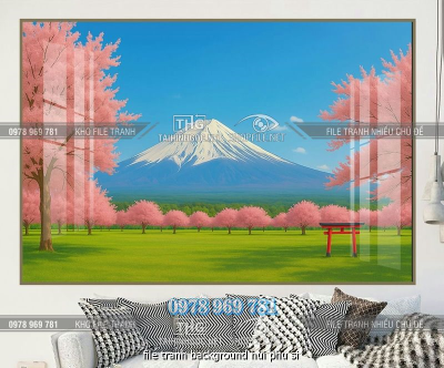 file tranh background nui phu si