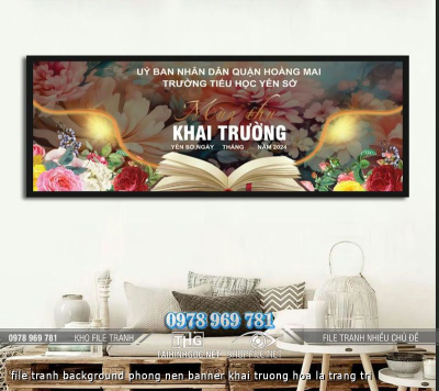file tranh background phong nen banner khai truong hoa la trang tri