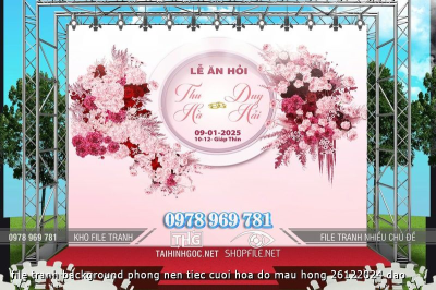 file tranh background phong nen tiec cuoi hoa do mau hong 26122024 dao