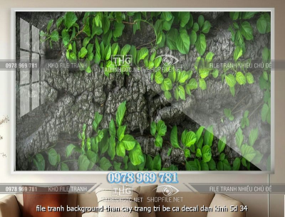 file tranh background than cay trang tri be ca decal dan kinh 5d 34