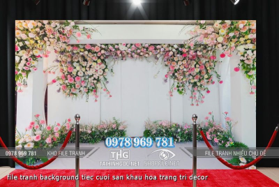 file tranh background tiec cuoi san khau hoa trang tri decor