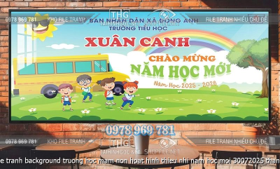 file tranh background truong hoc mam non hoat hinh thieu nhi nam hoc moi 30072025 thanh