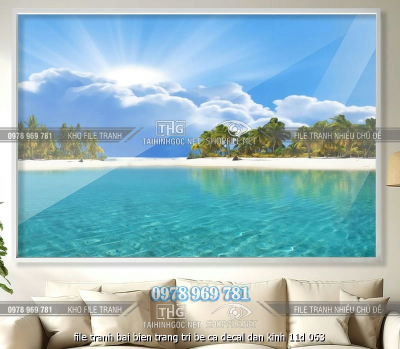 file tranh bai bien trang tri be ca decal dan kinh 11d 063
