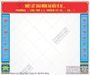 file tranh bang ron khau hieu trang tri dai hoi dnag