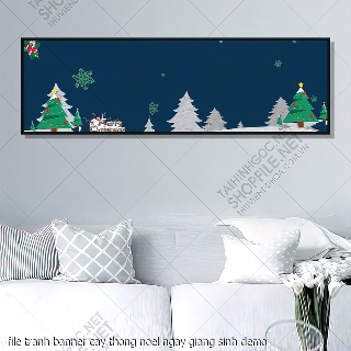 tranh cong giao file tranh banner cay thong noel ngay giang sinh
