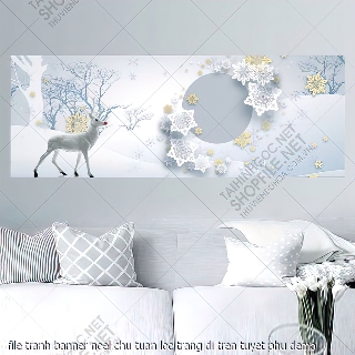 tranh cong giao file tranh banner noel chu tuan loc trang di tren tuyet phu