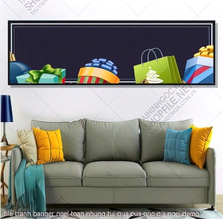 tranh cong giao file tranh banner noel toan nhung tui qua cua ong gia noel